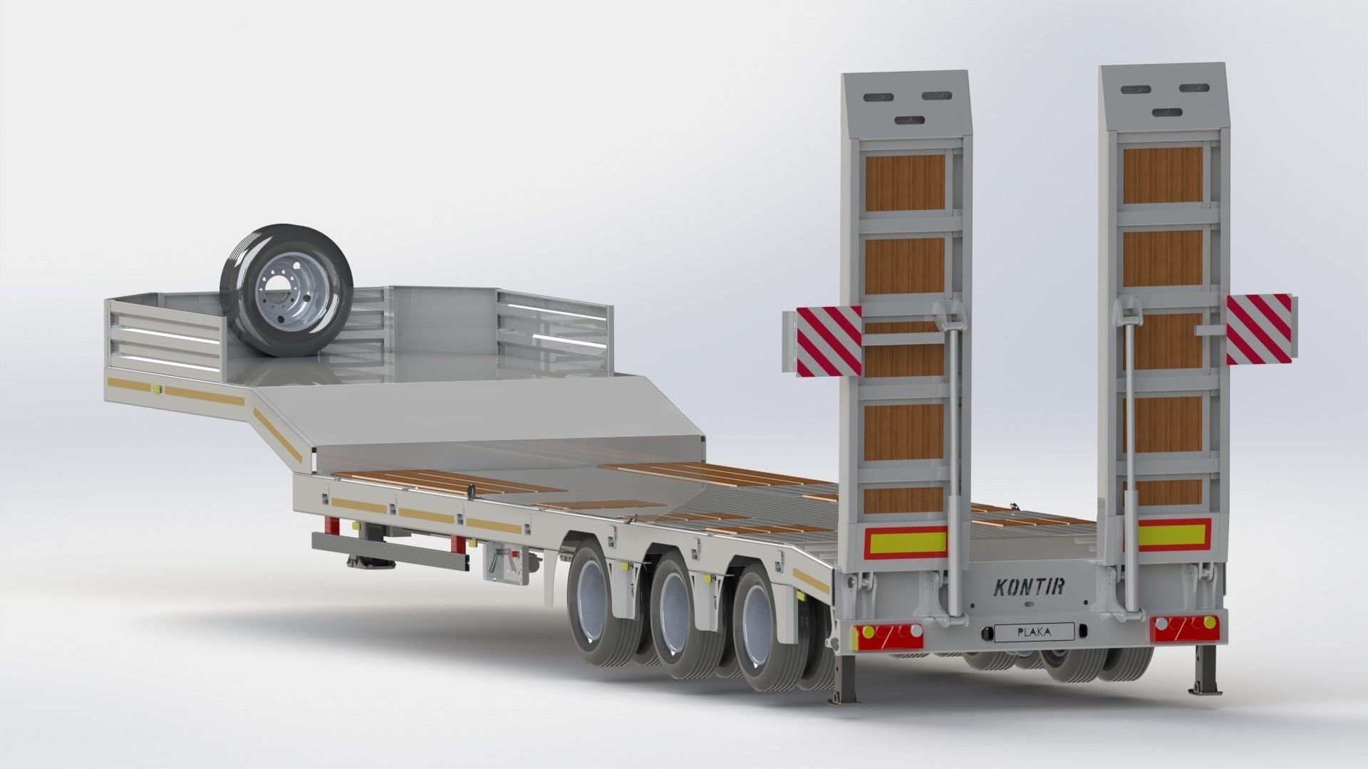 3 Axle Lowbed 3D Drawing on Solidworks Ready to Production 3D model_2