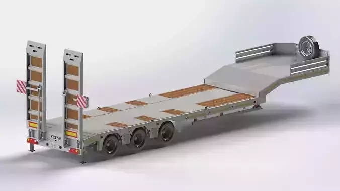 3 Axle Lowbed 3D Drawing on Solidworks Ready to Production 3D model