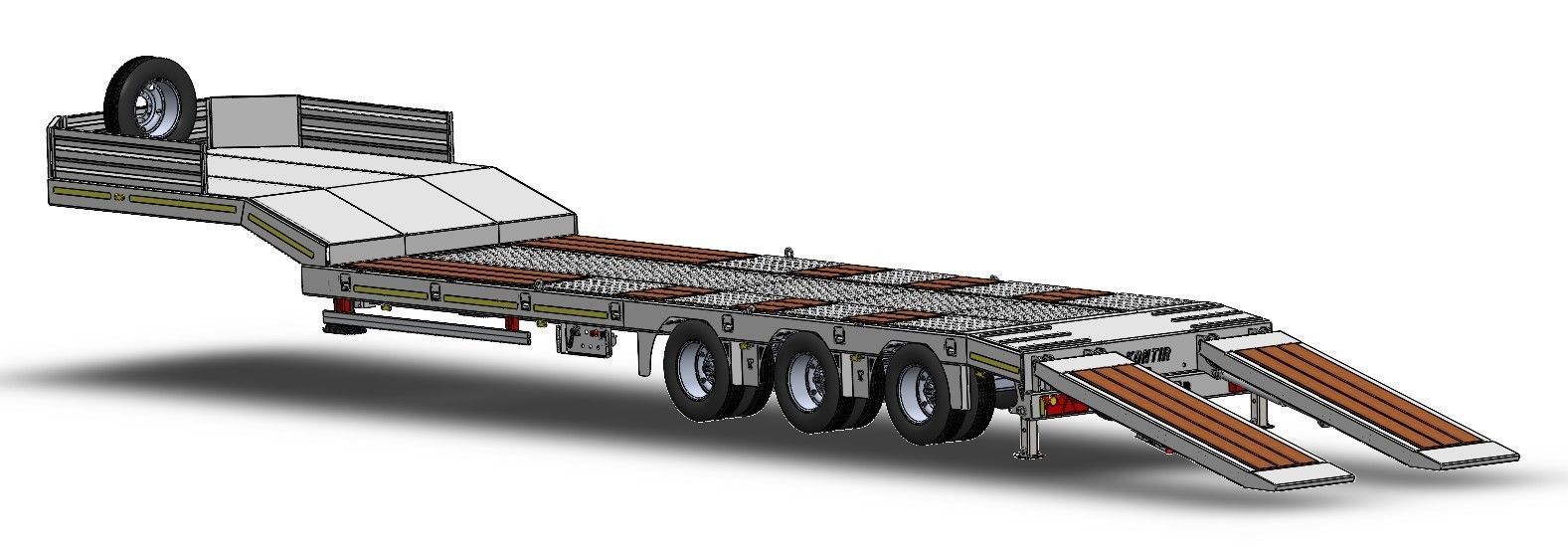 3 Axle Lowbed 3D Drawing on Solidworks Ready to Production 3D model_6