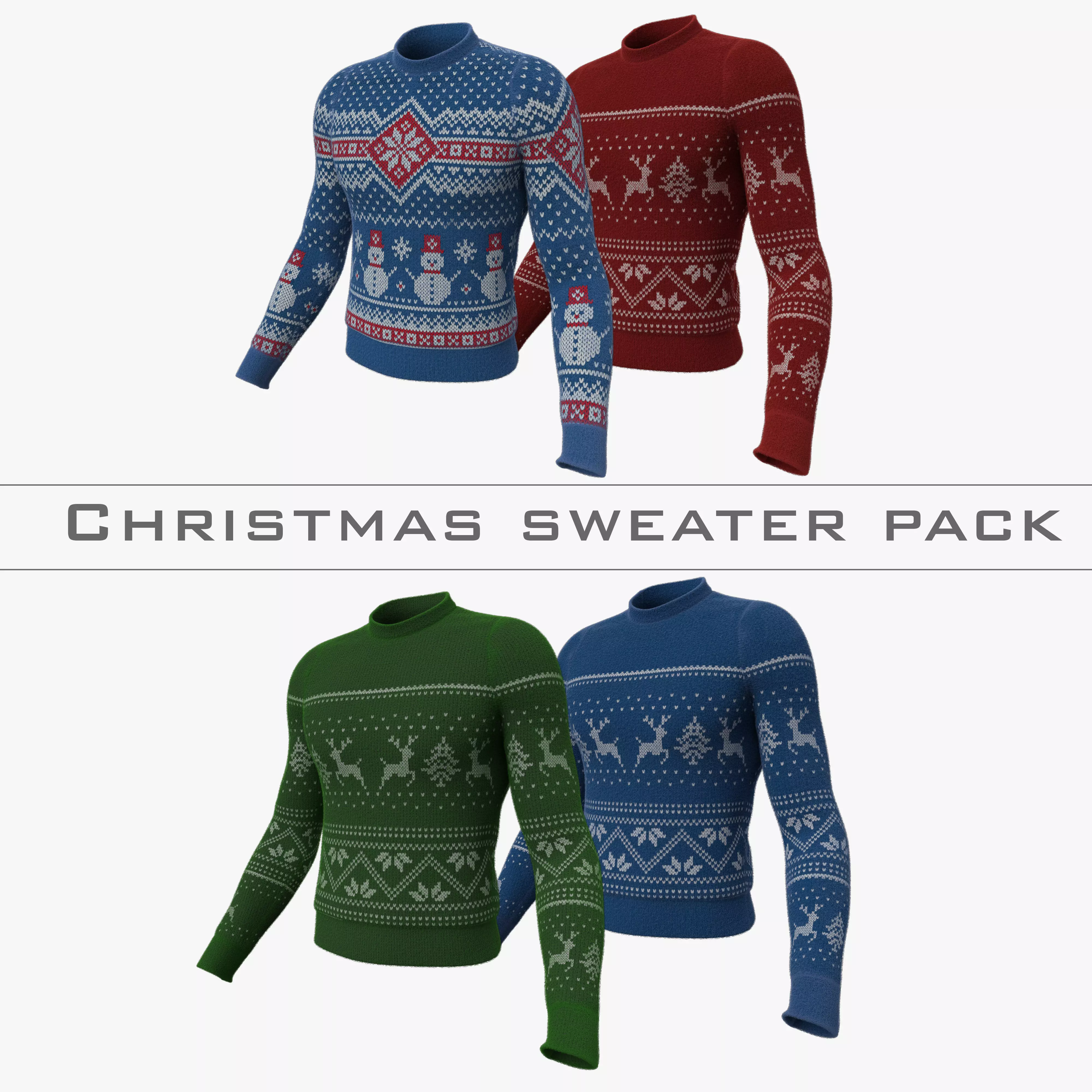 Christmas sweater 3D model_0
