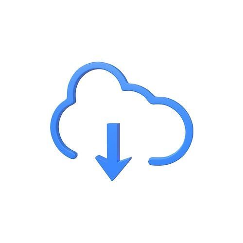 Cloud Download Symbol v2 002 Low-poly 3D model