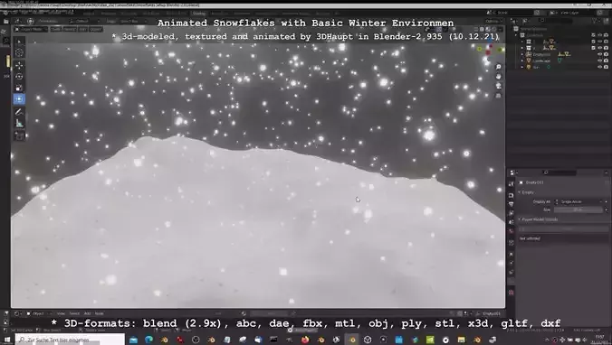 Animated snowflakes with basic winter environment