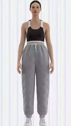 Racerback top and quilted trouser Low-poly 3D model