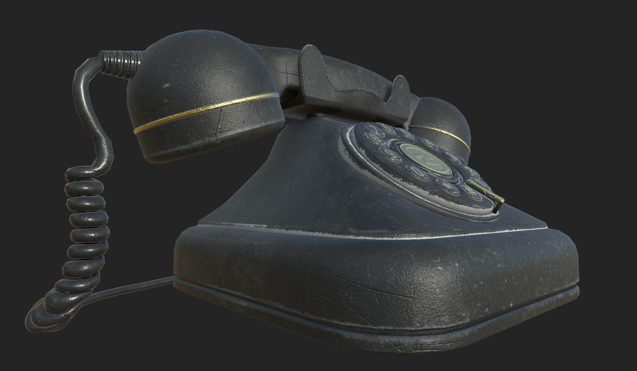 VINTAGE TELEPHONE 2 Low-poly 3D model_14