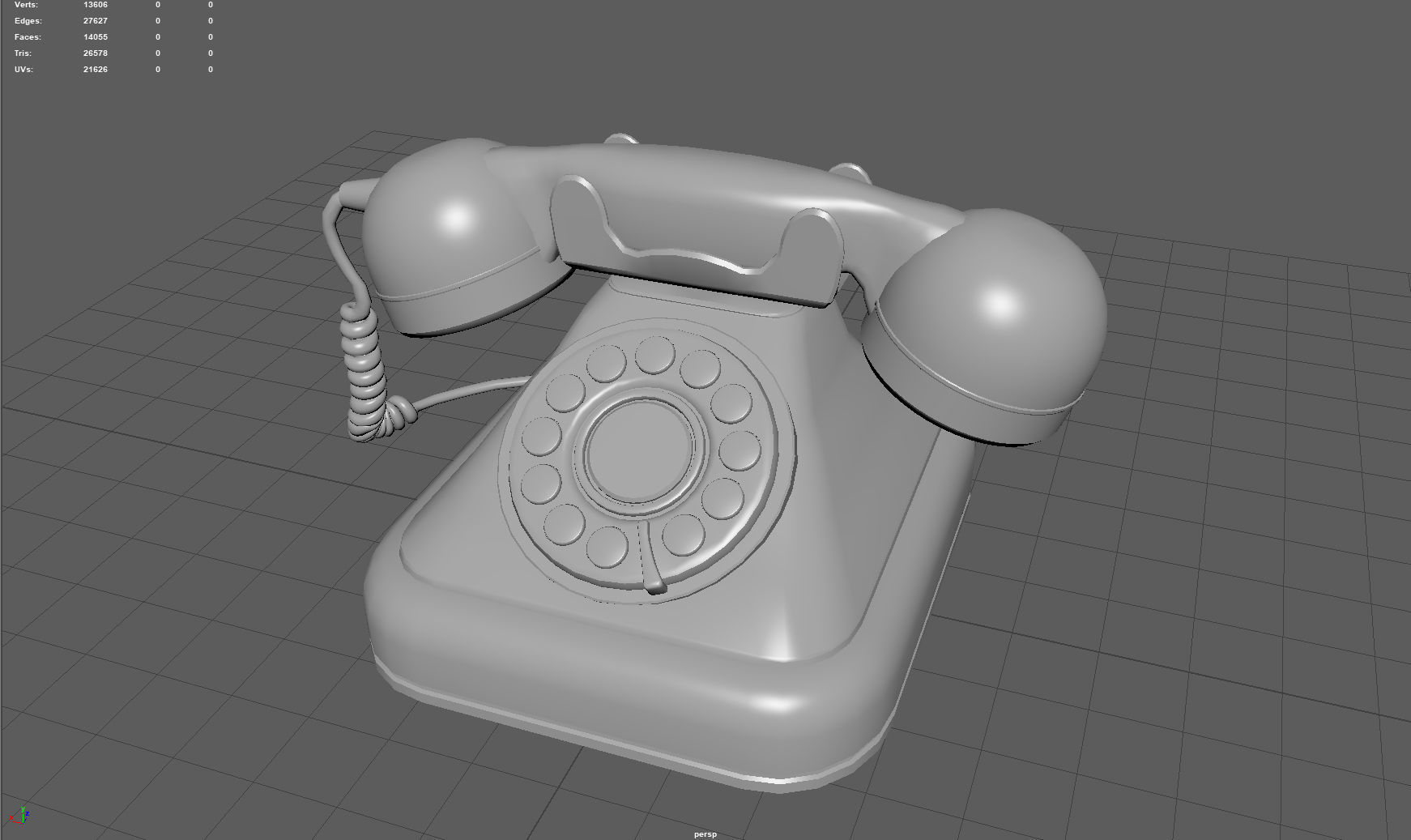 VINTAGE TELEPHONE 2 Low-poly 3D model_7