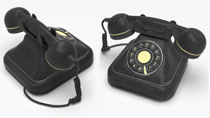 VINTAGE TELEPHONE 2 Low-poly 3D model