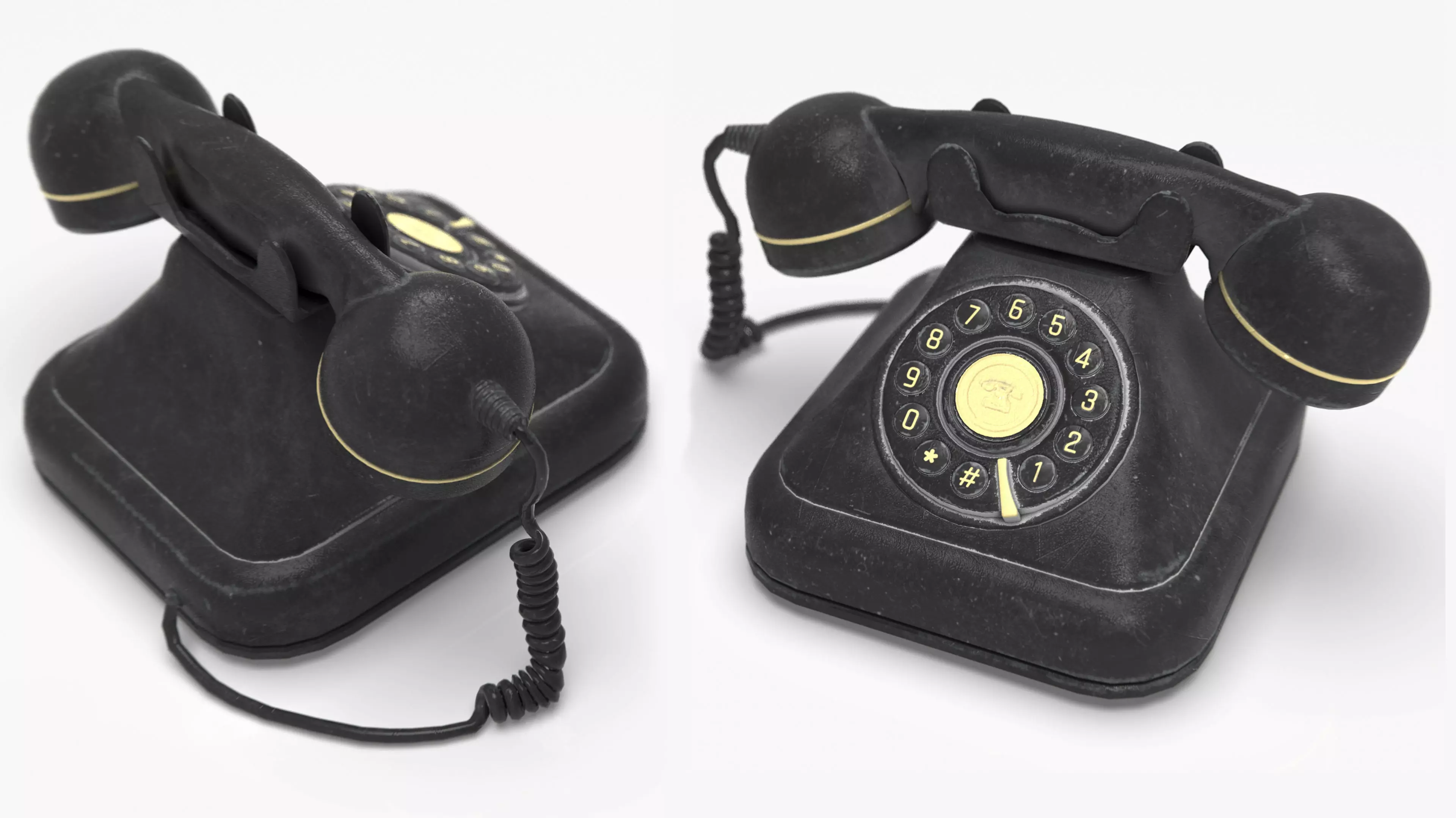 VINTAGE TELEPHONE 2 Low-poly 3D model_0
