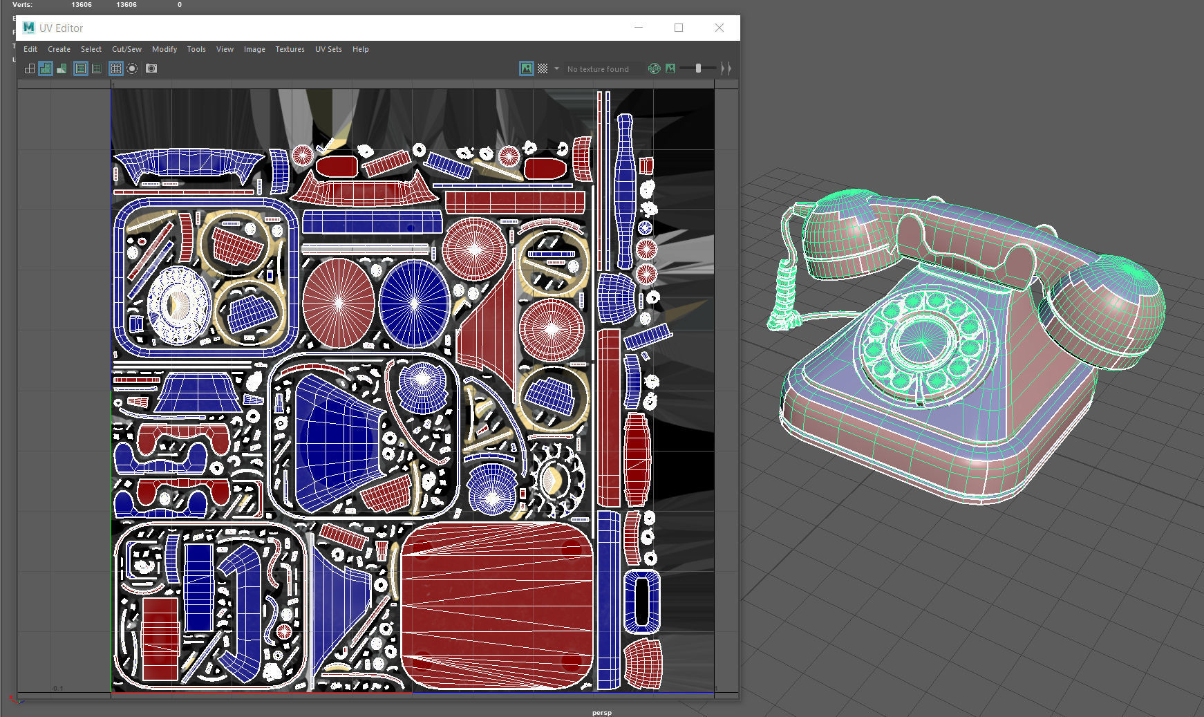 VINTAGE TELEPHONE 2 Low-poly 3D model_12