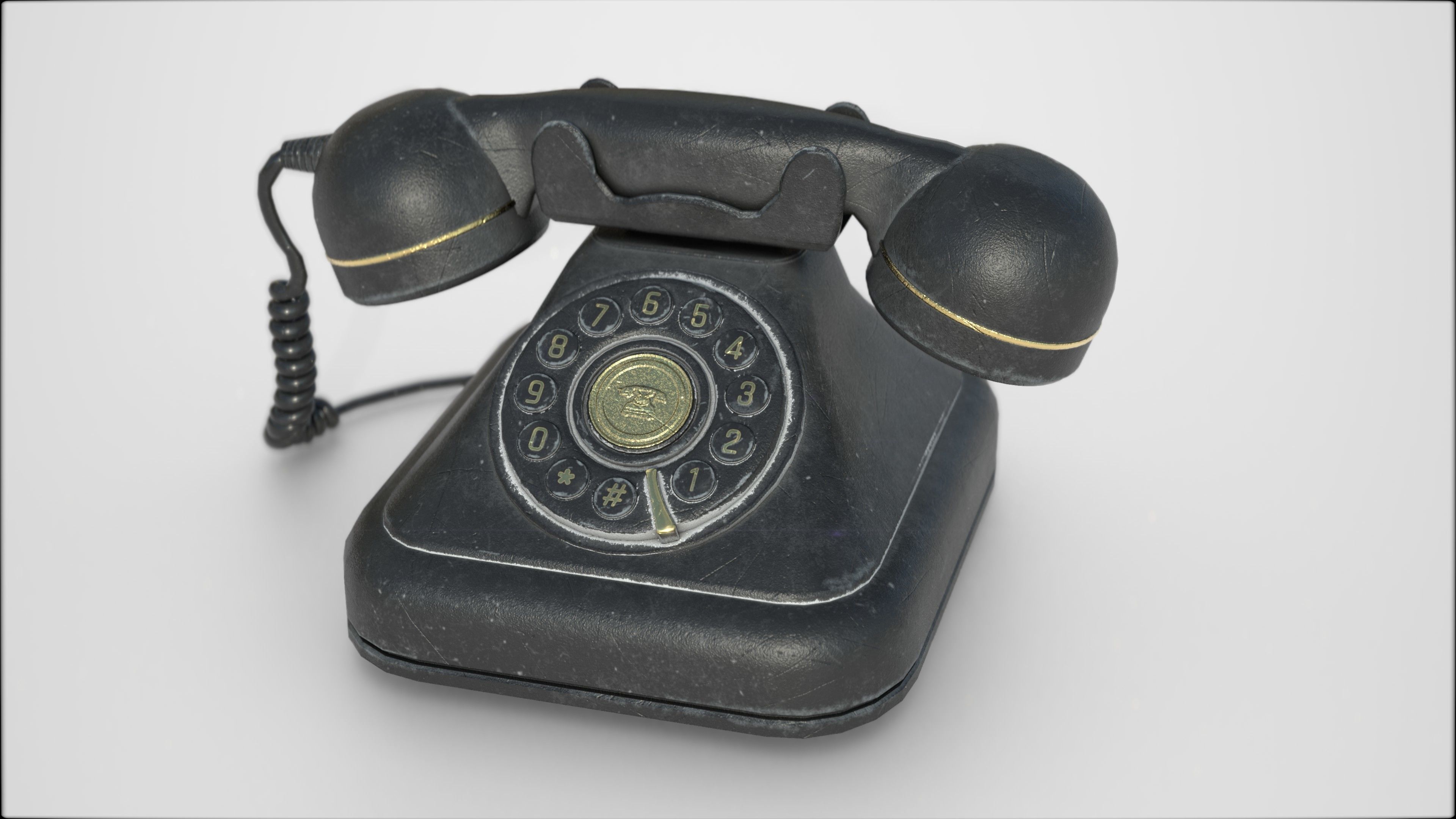 VINTAGE TELEPHONE 2 Low-poly 3D model_15