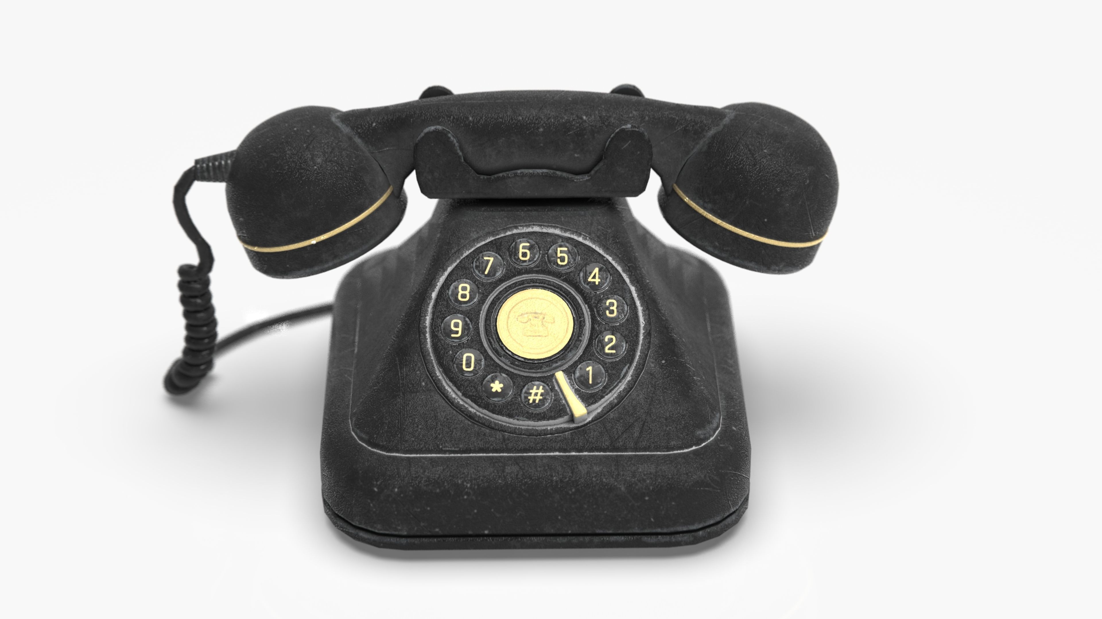 VINTAGE TELEPHONE 2 Low-poly 3D model_3