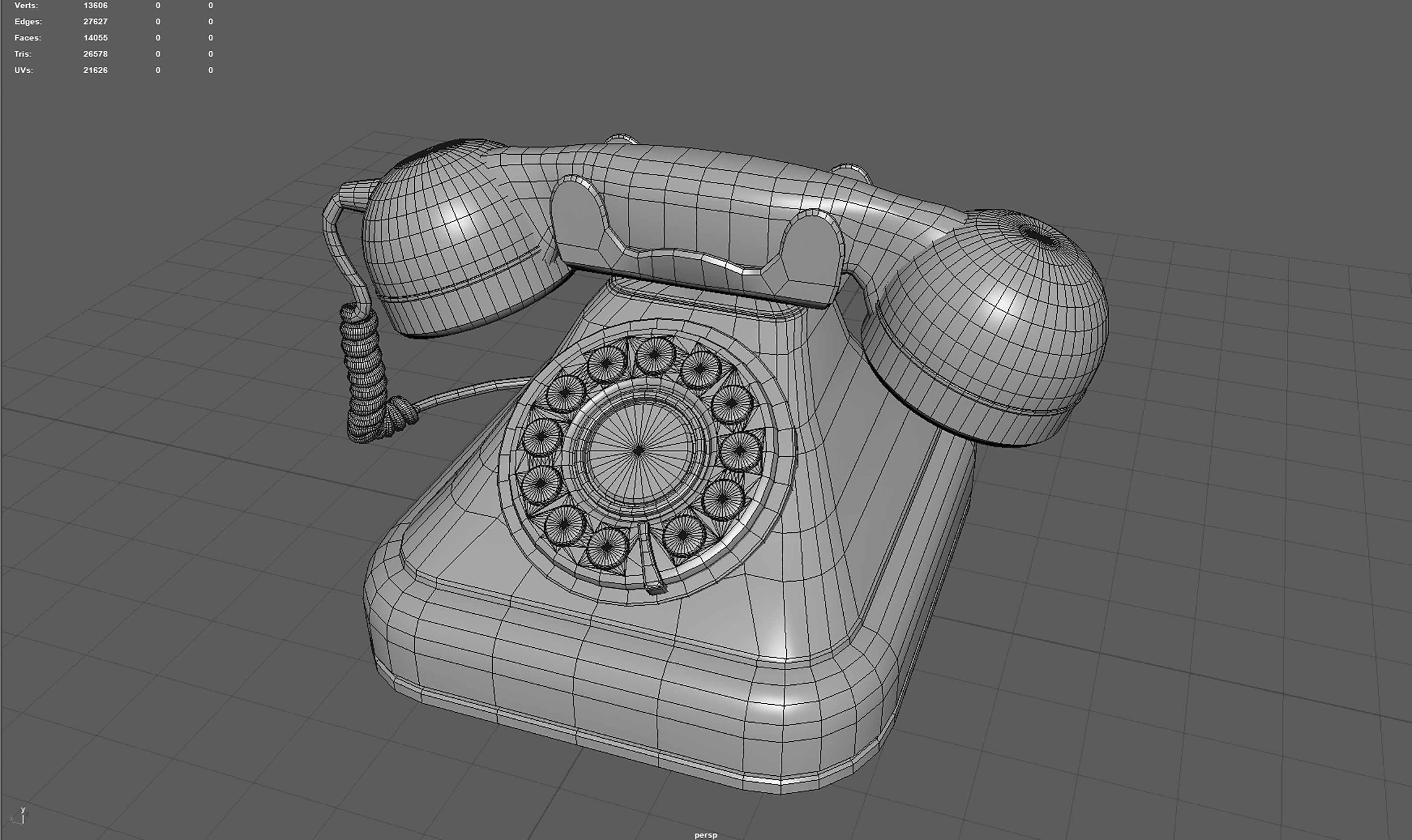 VINTAGE TELEPHONE 2 Low-poly 3D model_13