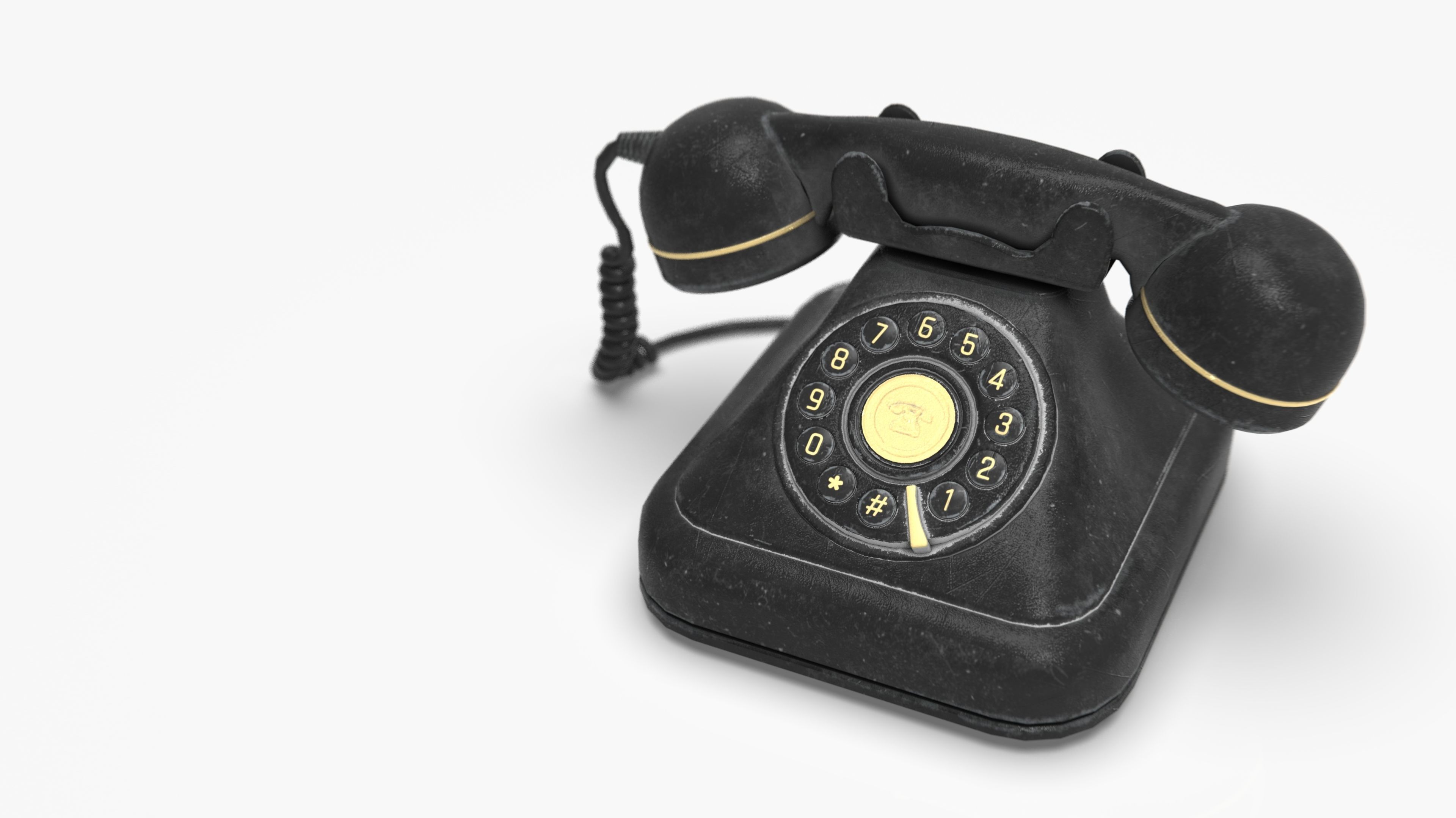 VINTAGE TELEPHONE 2 Low-poly 3D model_5