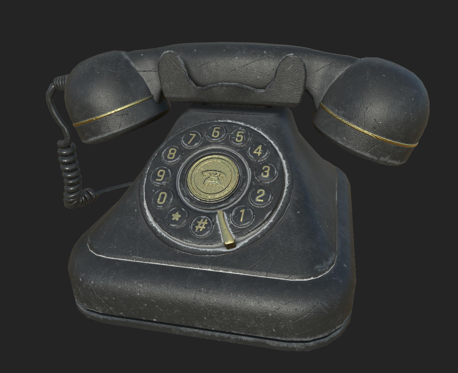 VINTAGE TELEPHONE 2 Low-poly 3D model_2