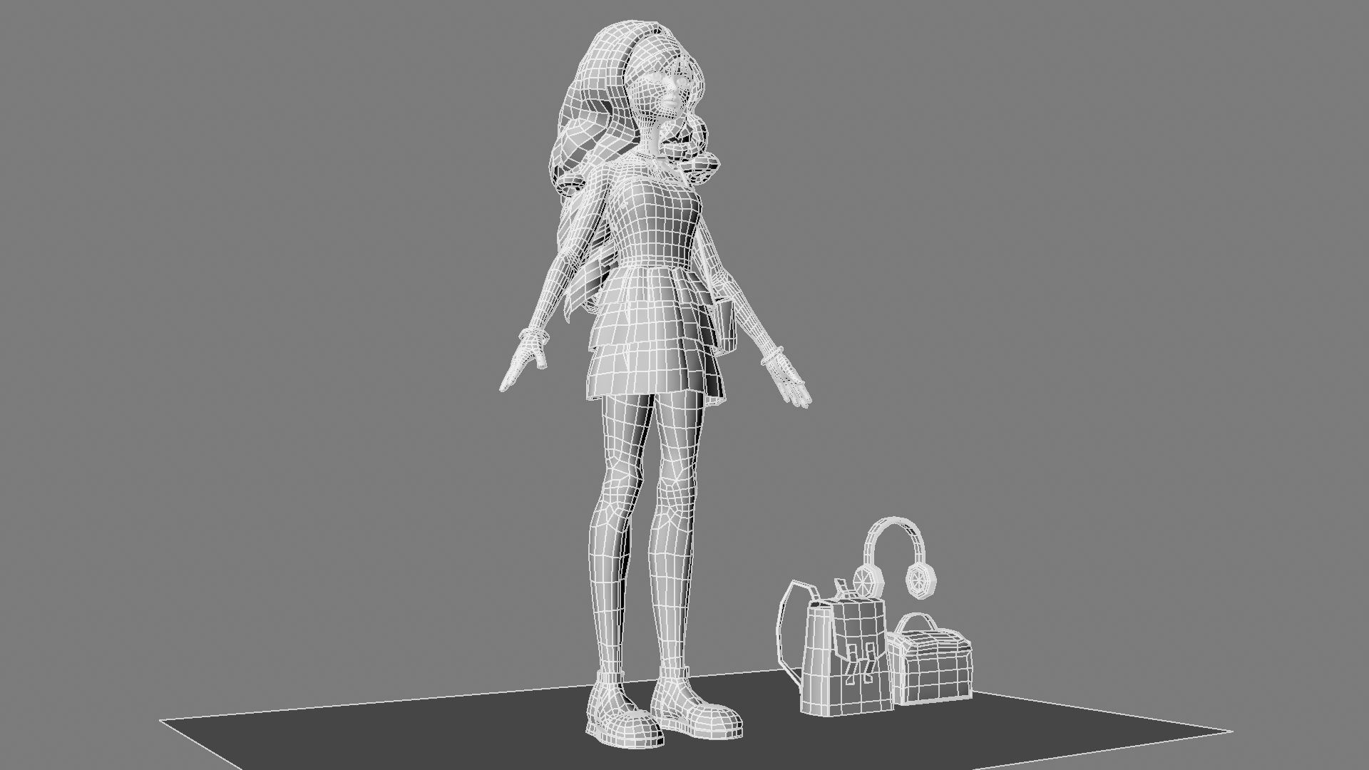 Barbie bag and box 3D model_10