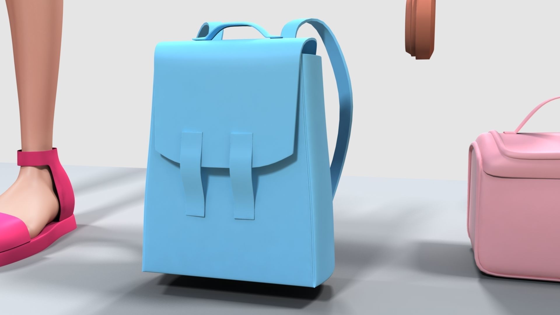 Barbie bag and box 3D model_8