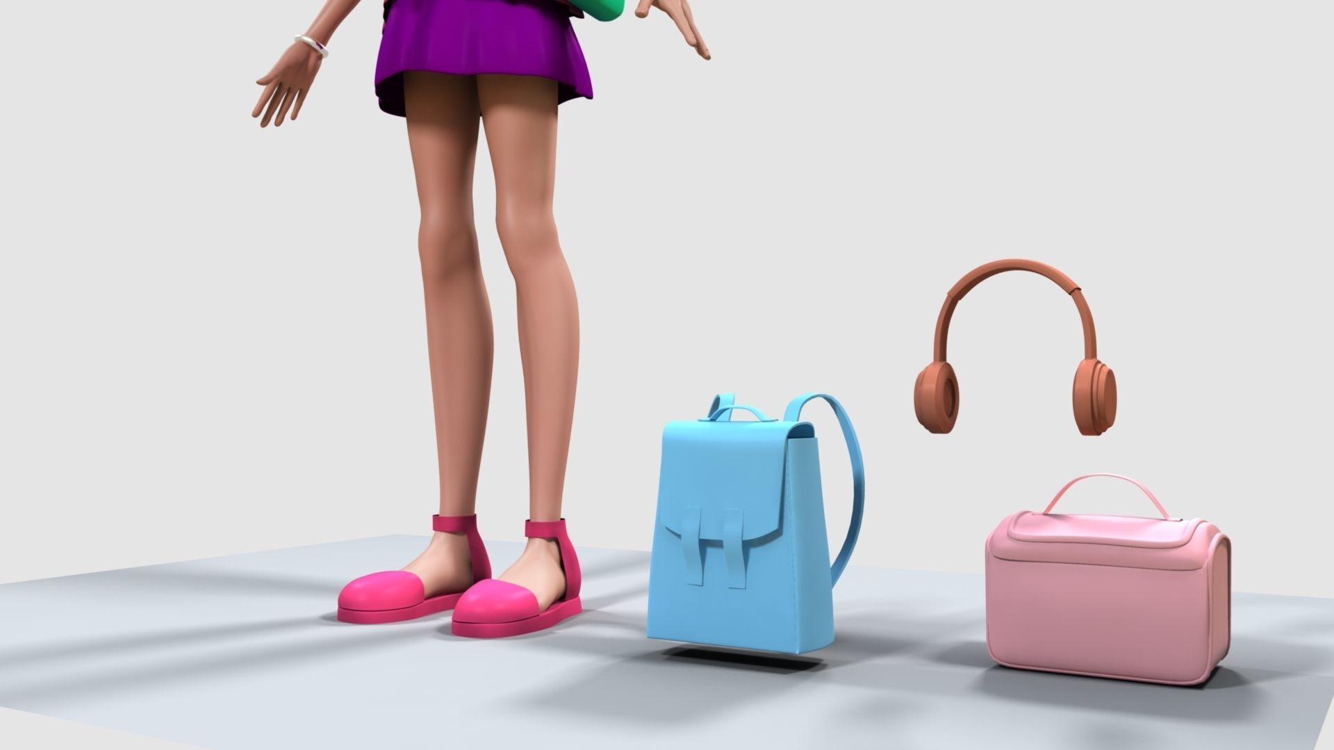 Barbie bag and box 3D model_21