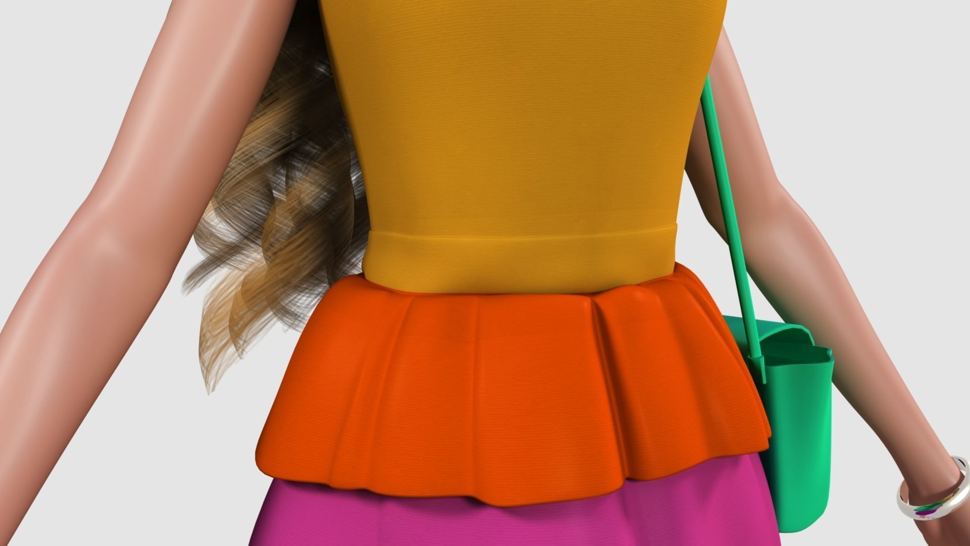 Barbie bag and box 3D model_30