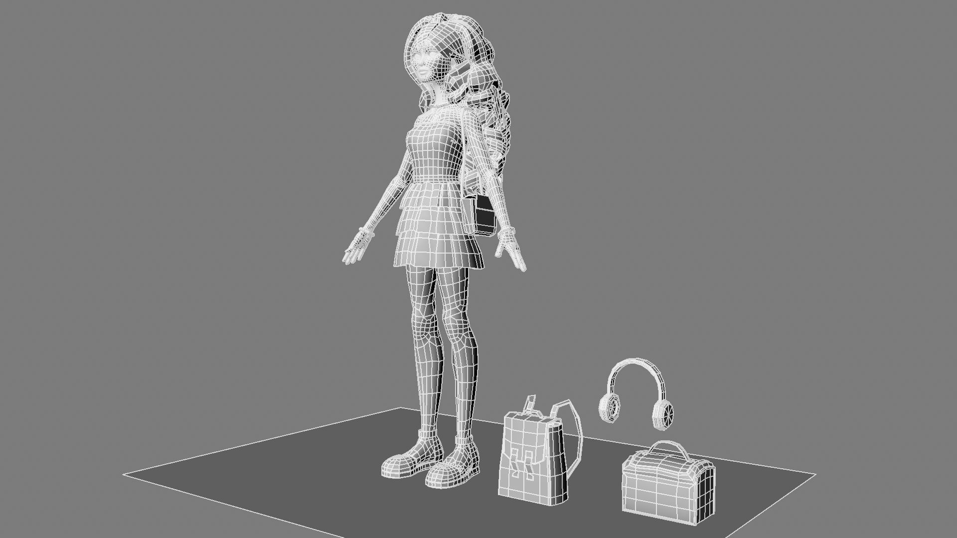 Barbie bag and box 3D model_36