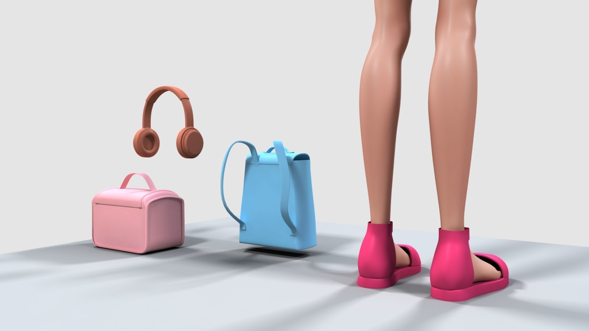 Barbie bag and box 3D model_5