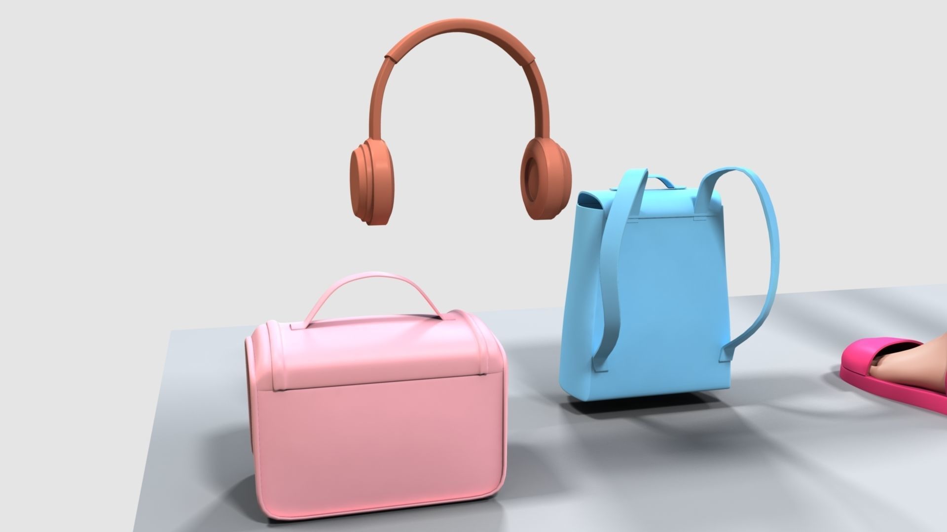 Barbie bag and box 3D model_27