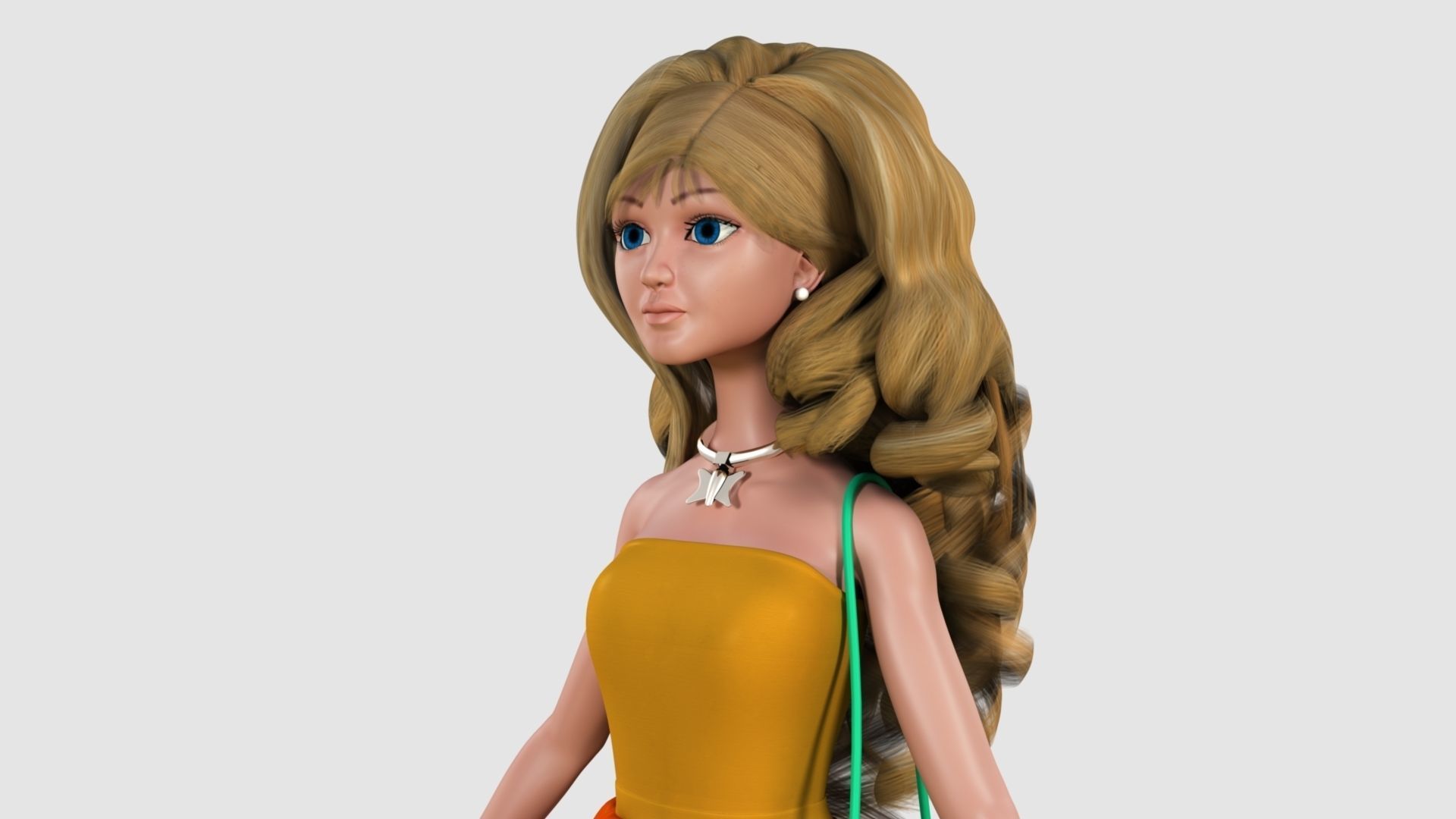 Barbie bag and box 3D model_2