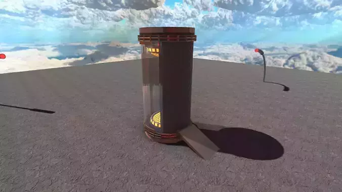 Sci-Fi Capsule Low-poly 3D model