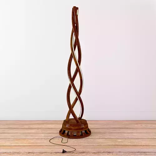 Wooden Twisted Floor Lamp