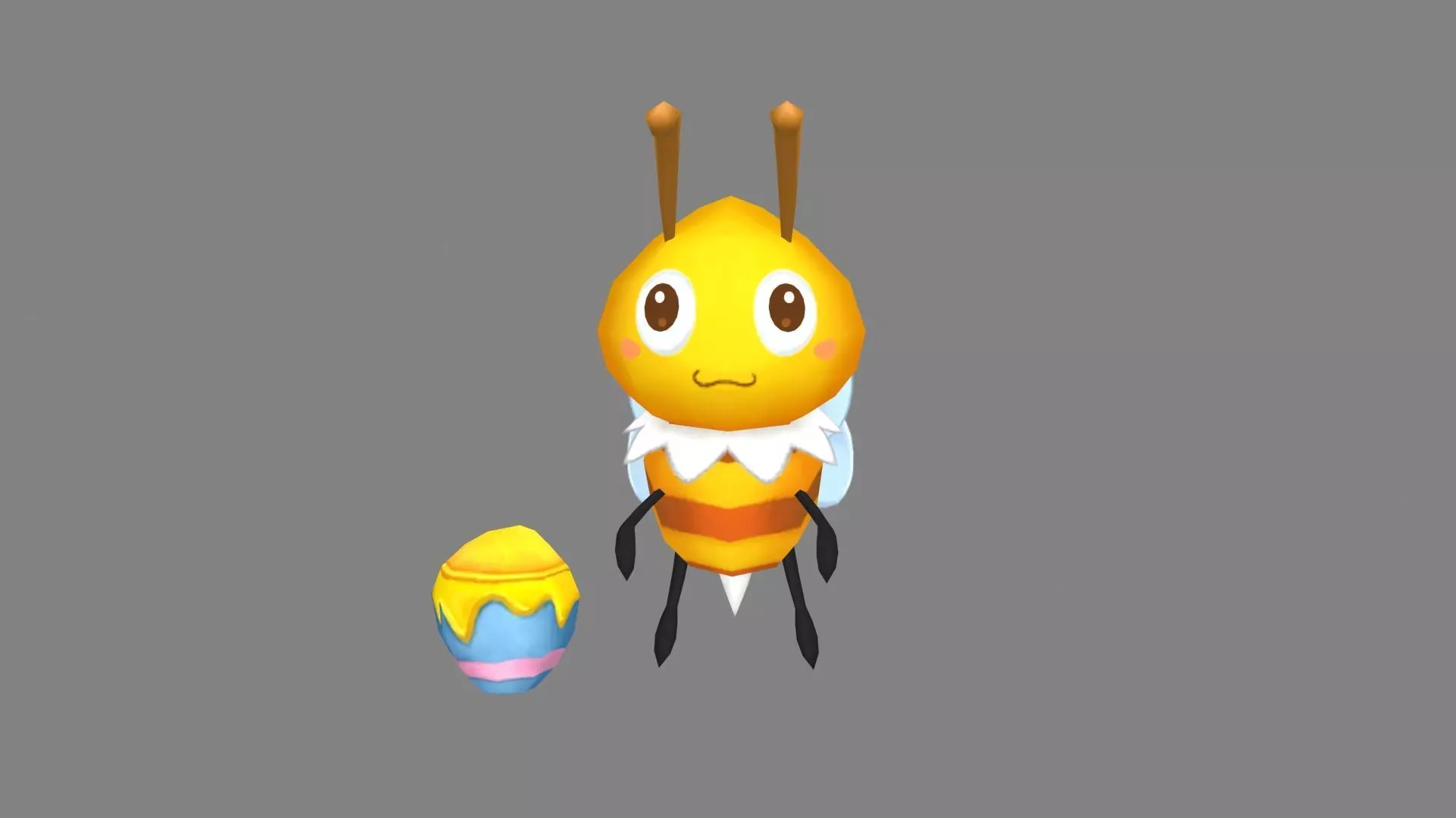 Cartoon bee - honey Low-poly 3D model
