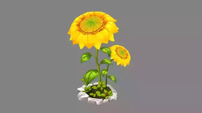 Cartoon sunflower