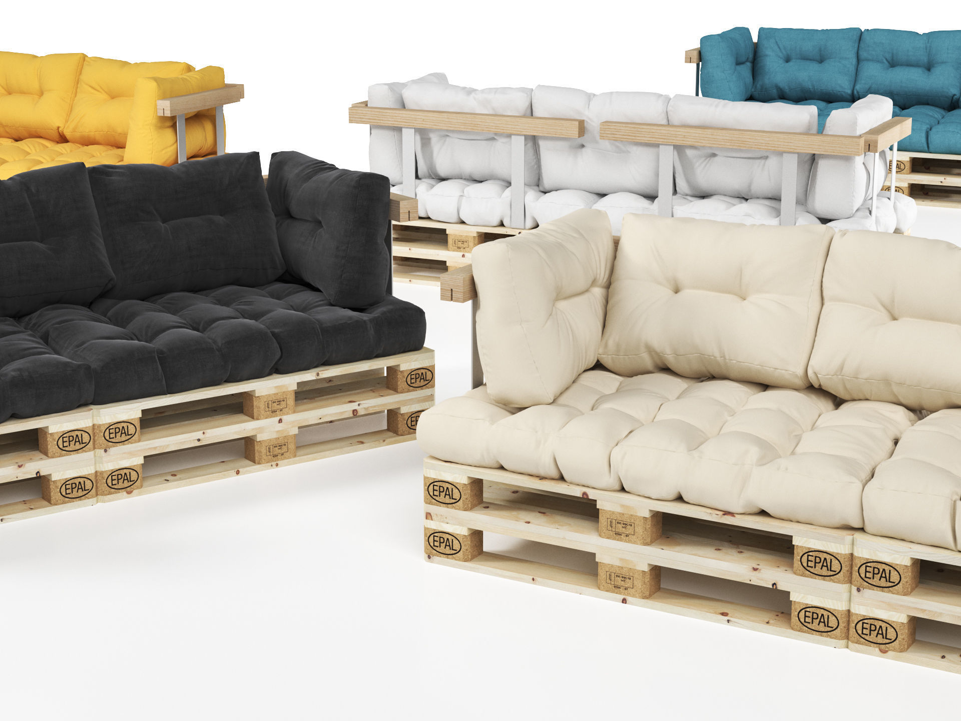 Pallet Sofa 3D model_3