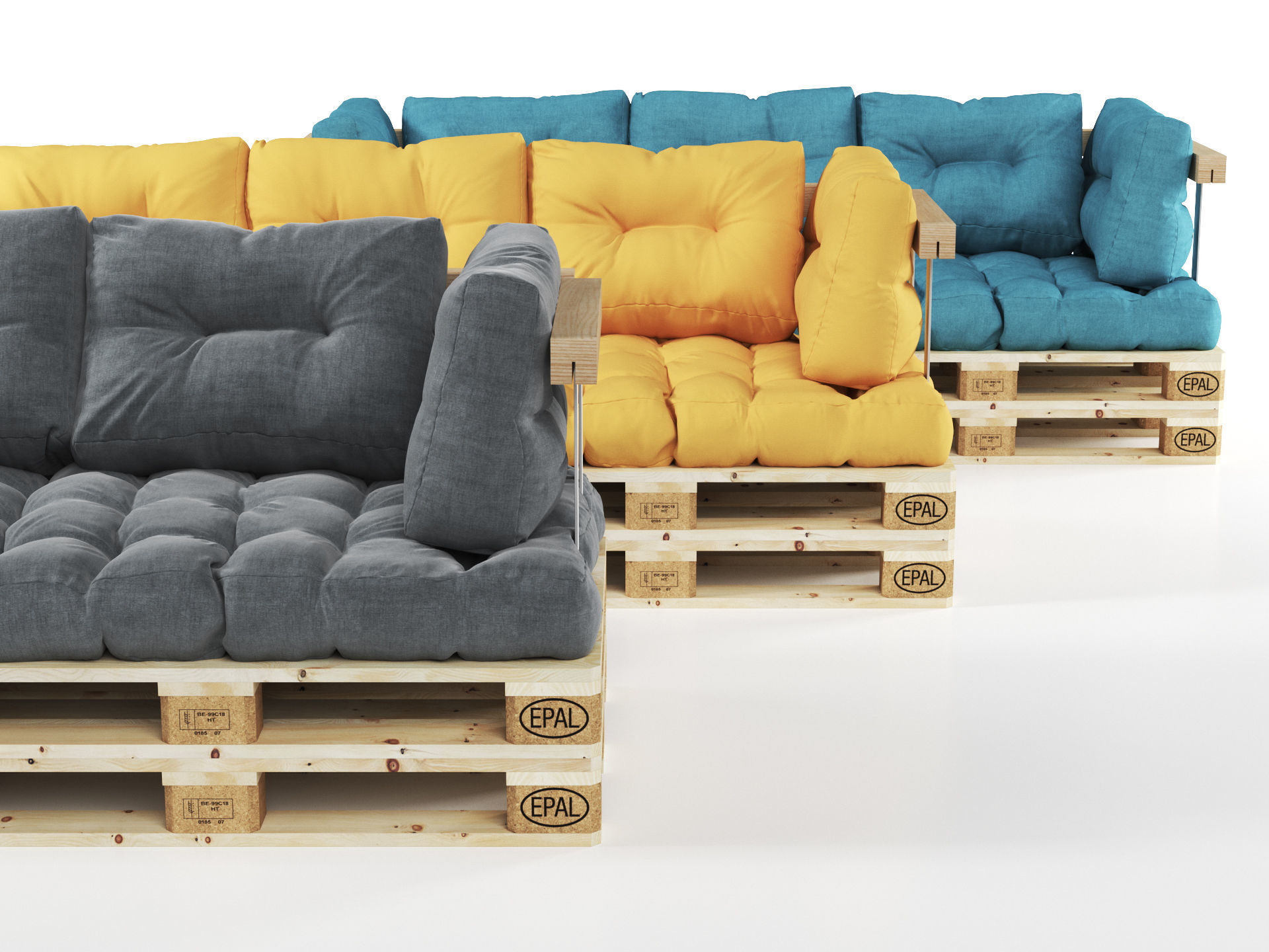 Pallet Sofa 3D model_2