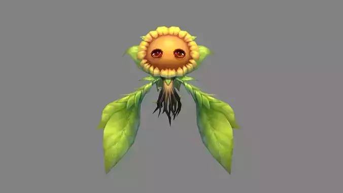 Cartoon plant mascot - flower fairy - sunflower B