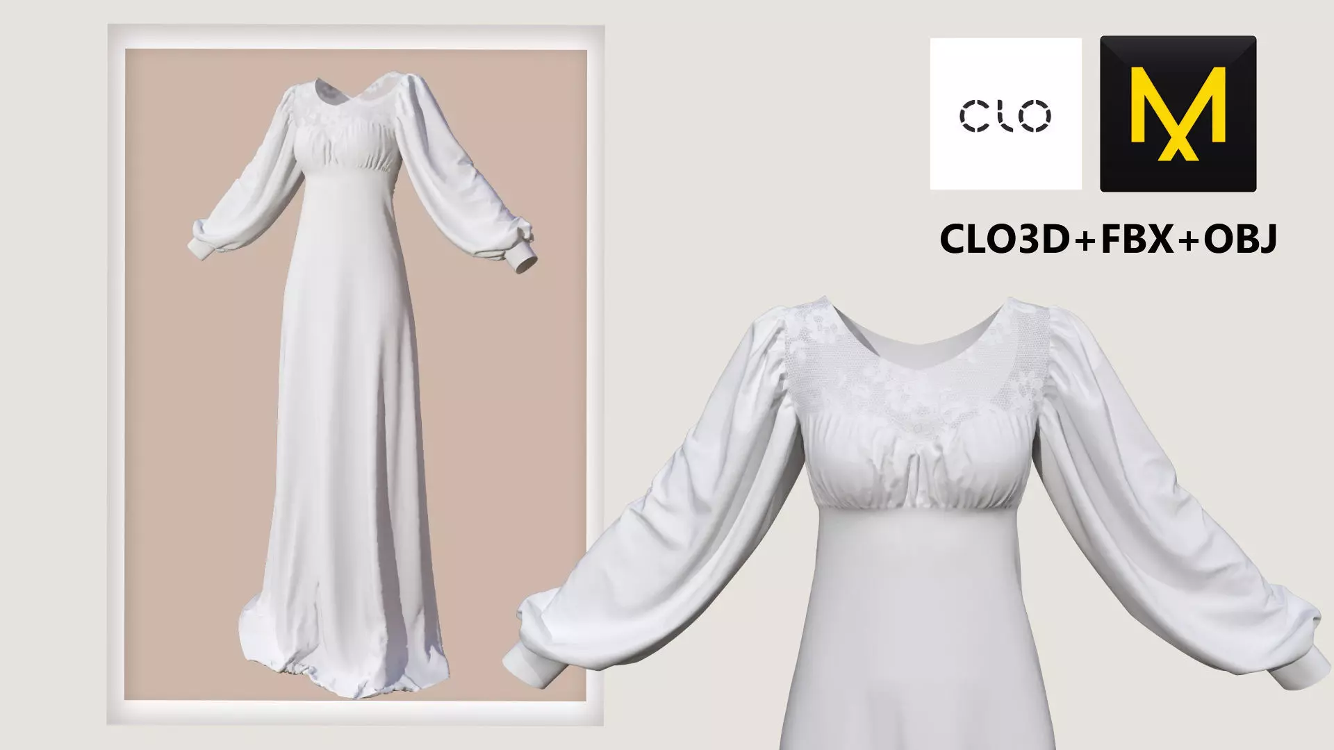 Wedding Dress Marvelous Designer 3D model