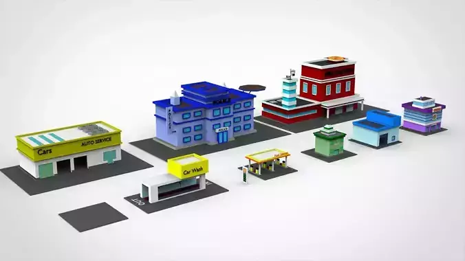 Build your city Low-poly 3D model