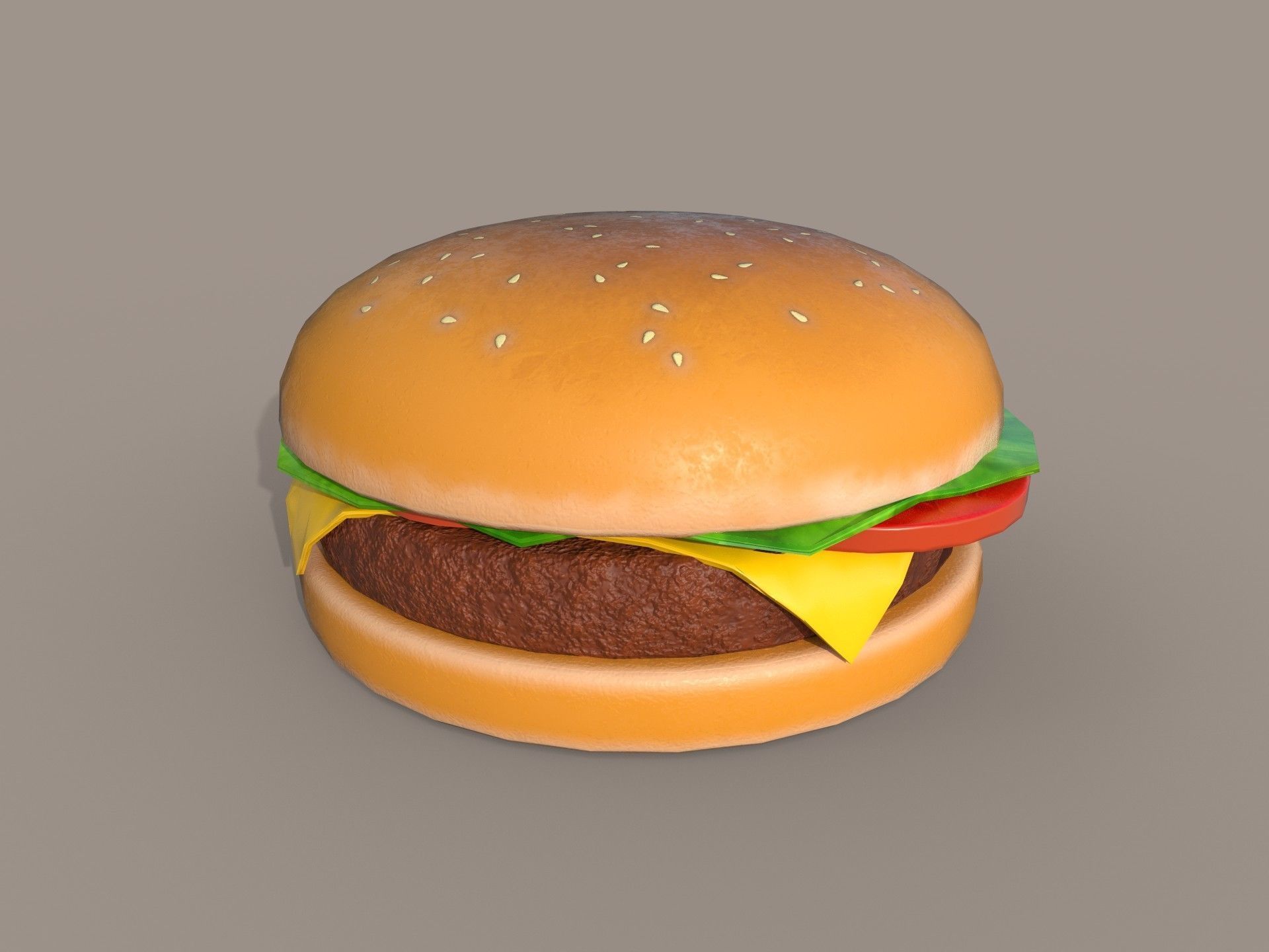 Hamburger building shop Low-poly 3D model_7