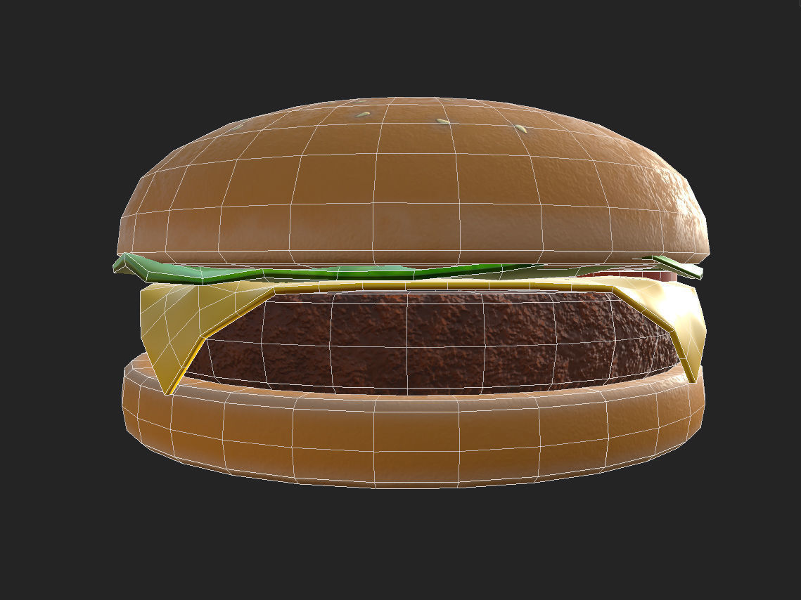 Hamburger building shop Low-poly 3D model_6