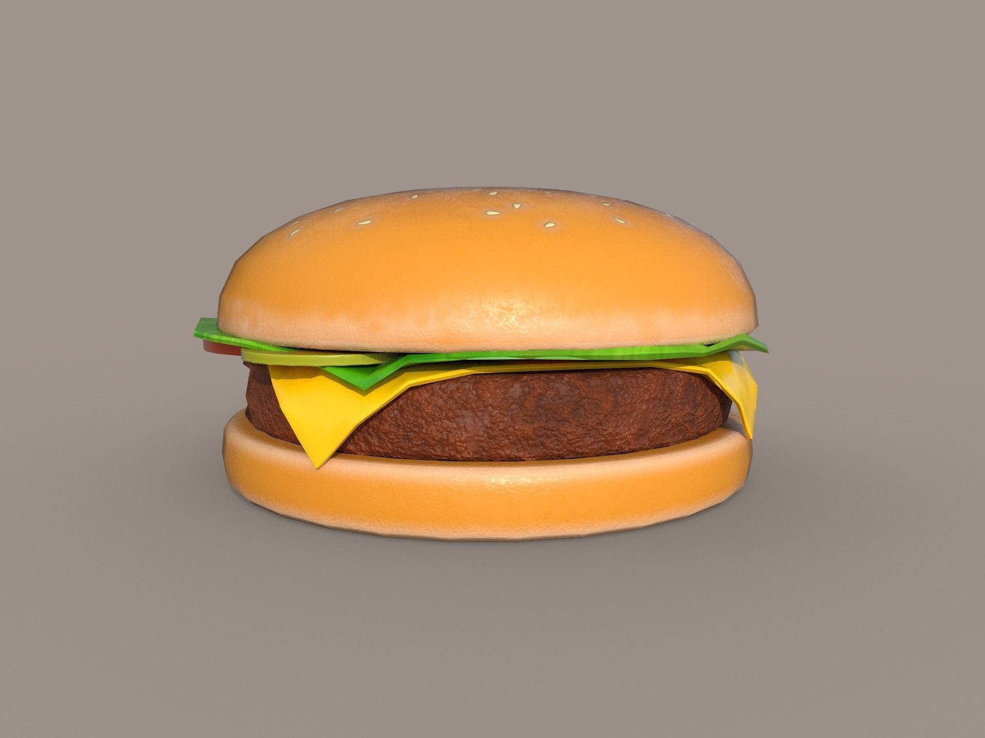 Hamburger building shop Low-poly 3D model_5