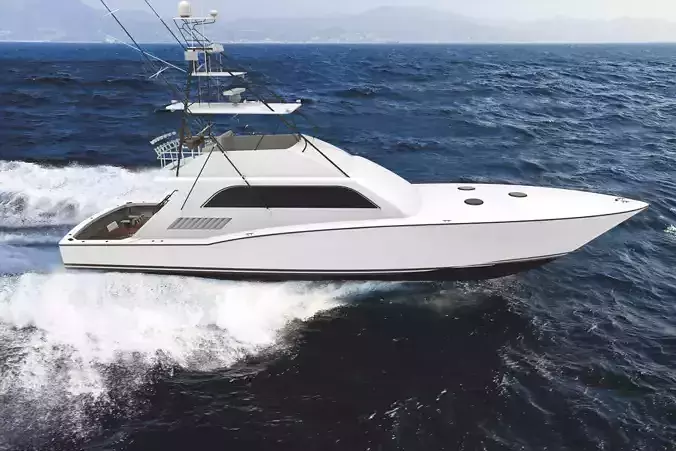 74 Foot Sportfisher Motor Yacht 3D model