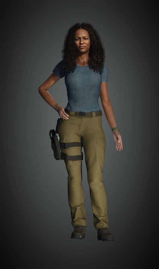 Nadine Ross from Uncharted 4 3D Model Low-poly 3D model_2