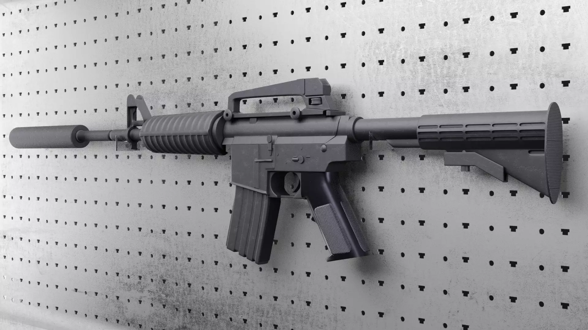 Colt M4A1 AR15 Carbine Assault Rifle Machine Gun Low-poly 3D model_0