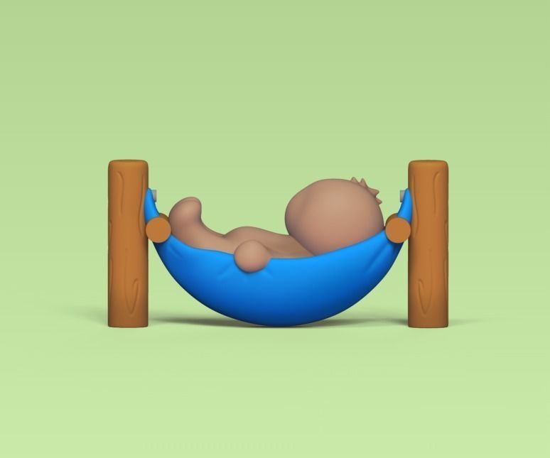 Sloth Hammock 3D print model_1