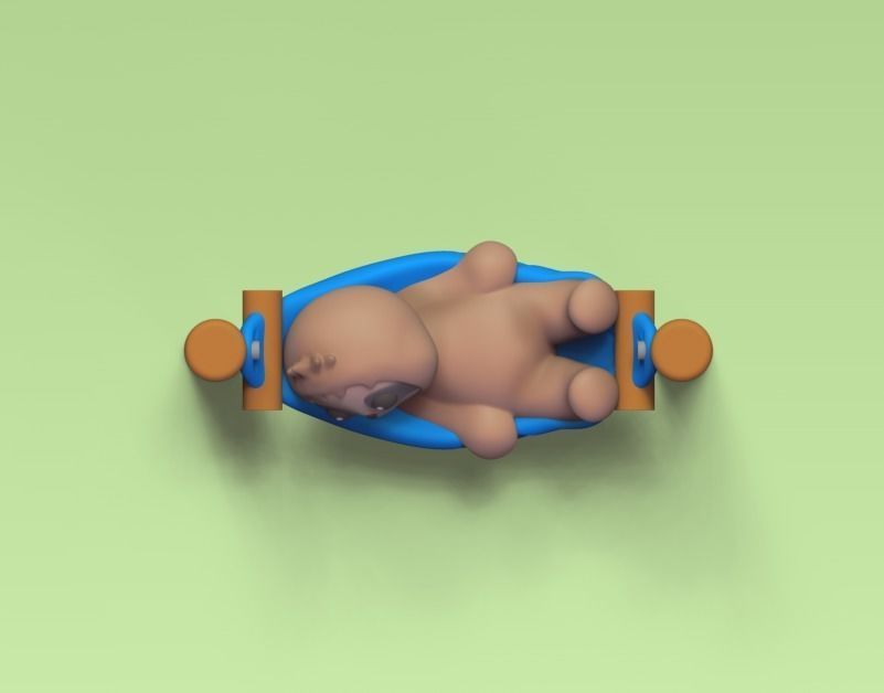 Sloth Hammock 3D print model_2