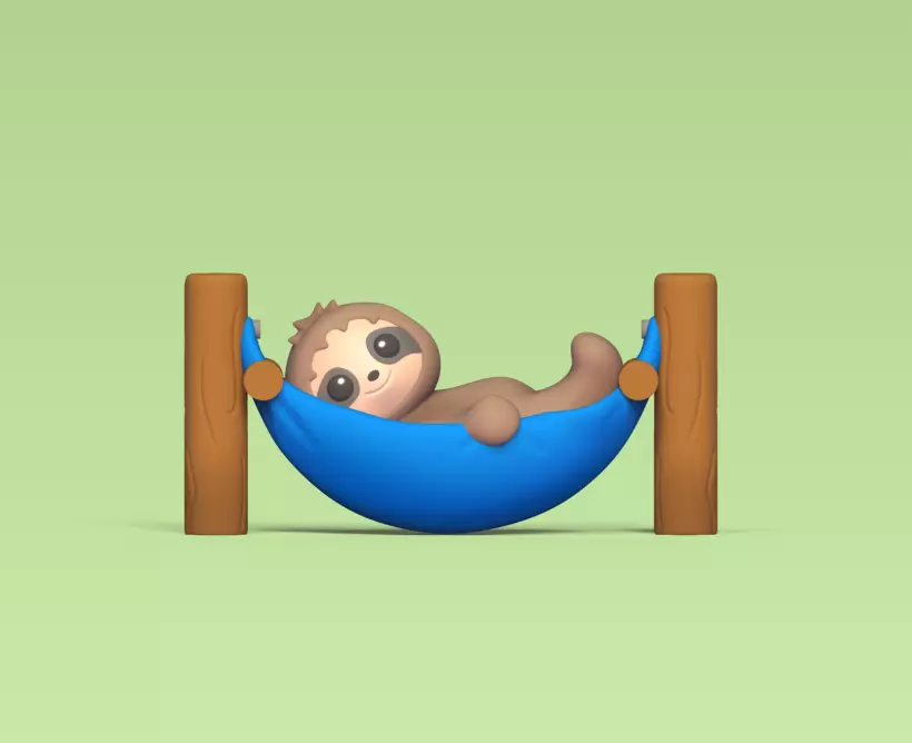 Sloth Hammock 3D print model_0