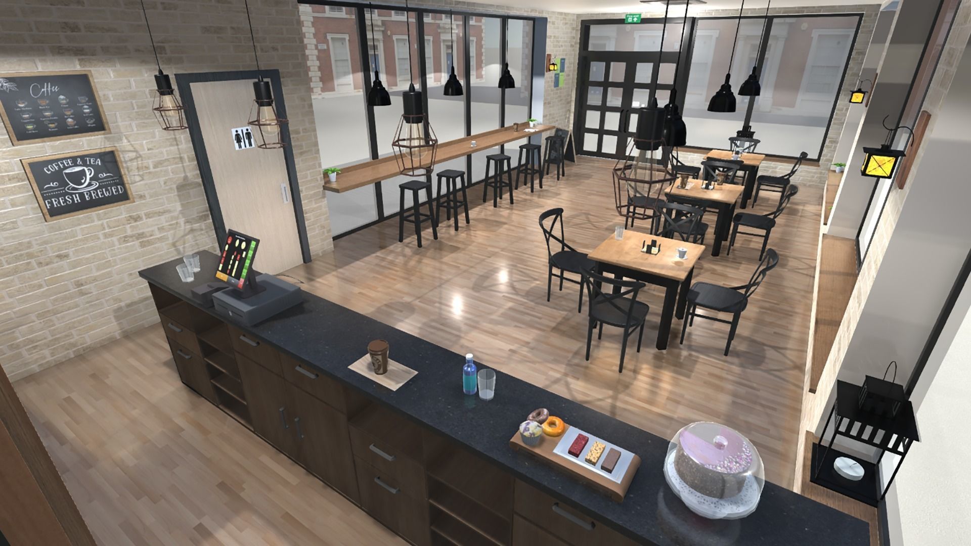 Coffee Shop Low-poly 3D model_8