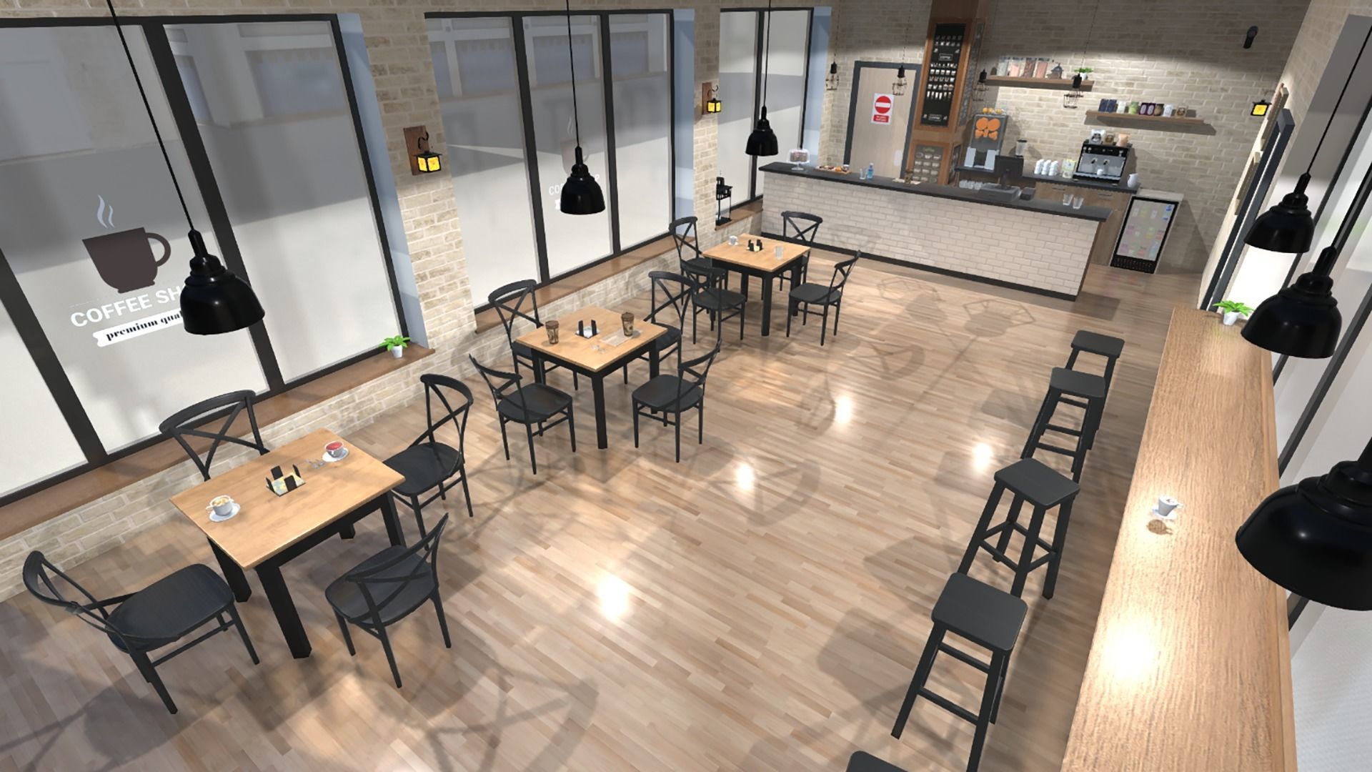 Coffee Shop Low-poly 3D model_14