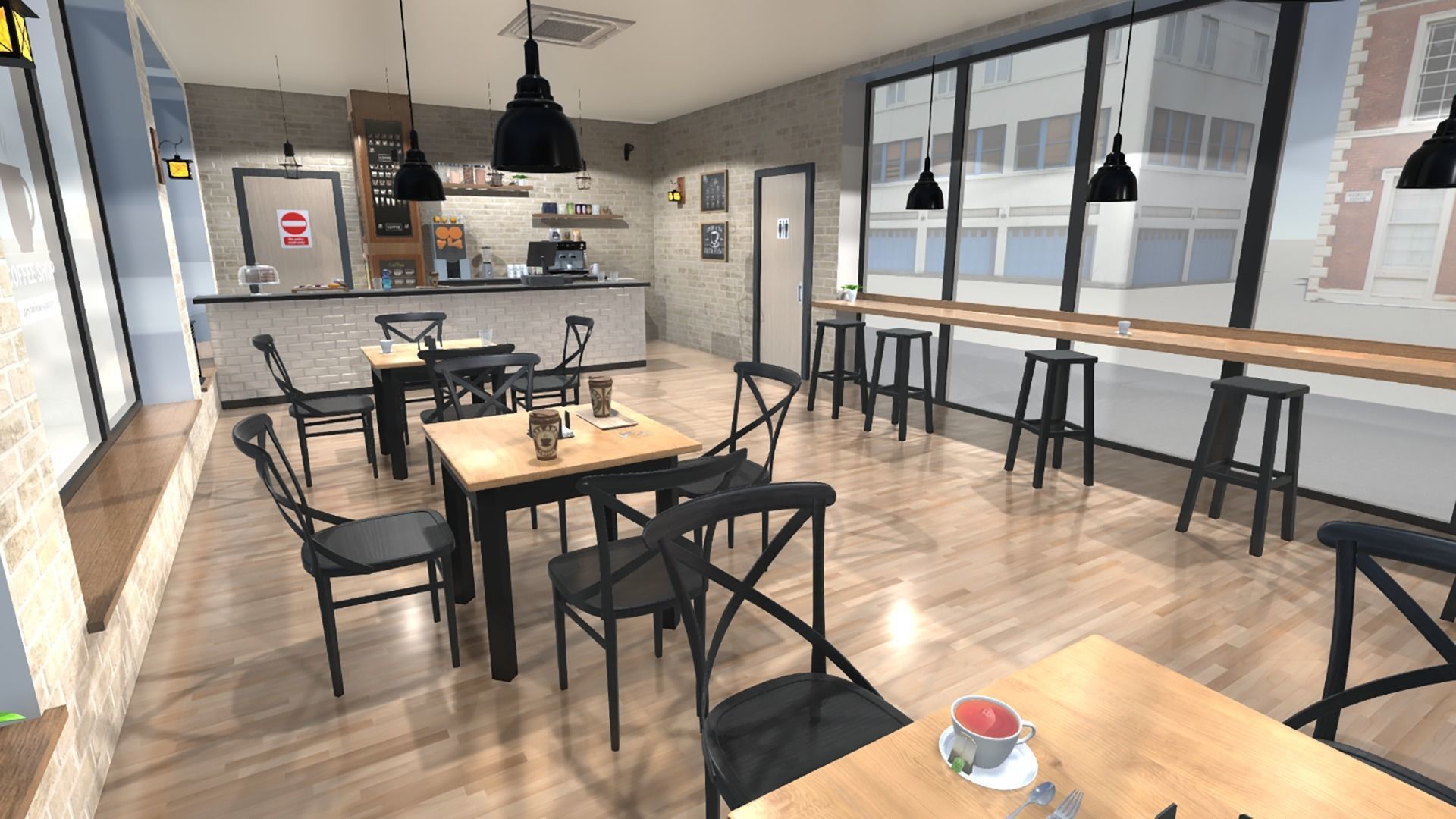 Coffee Shop Low-poly 3D model_13