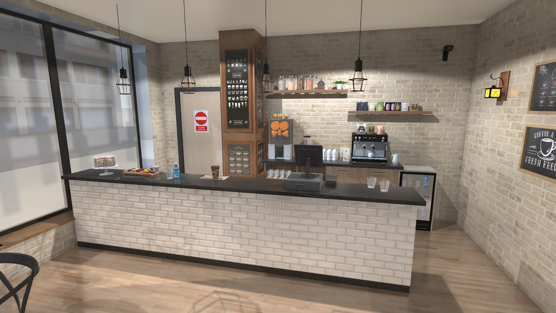 Coffee Shop Low-poly 3D model_5