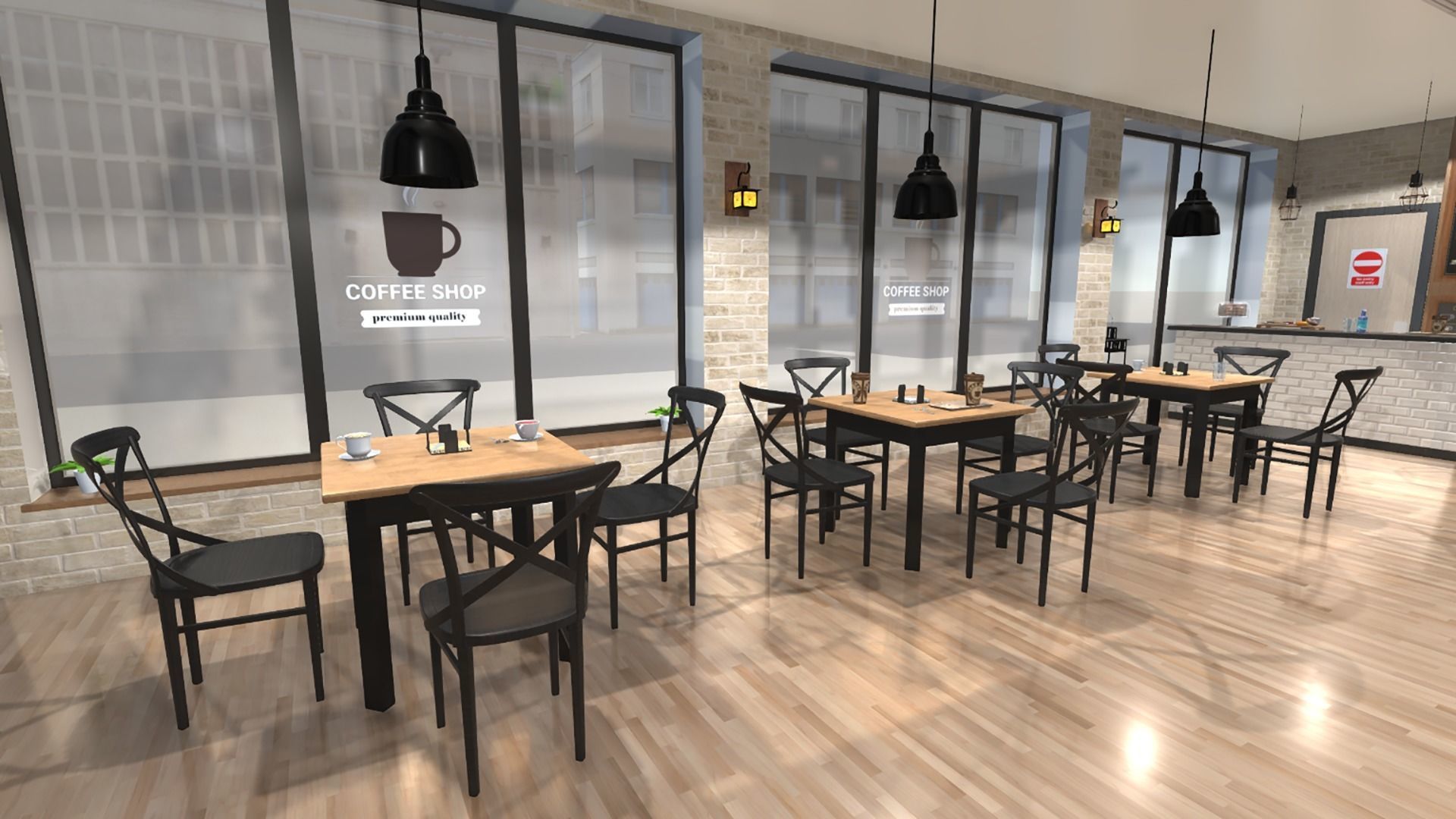 Coffee Shop Low-poly 3D model_1