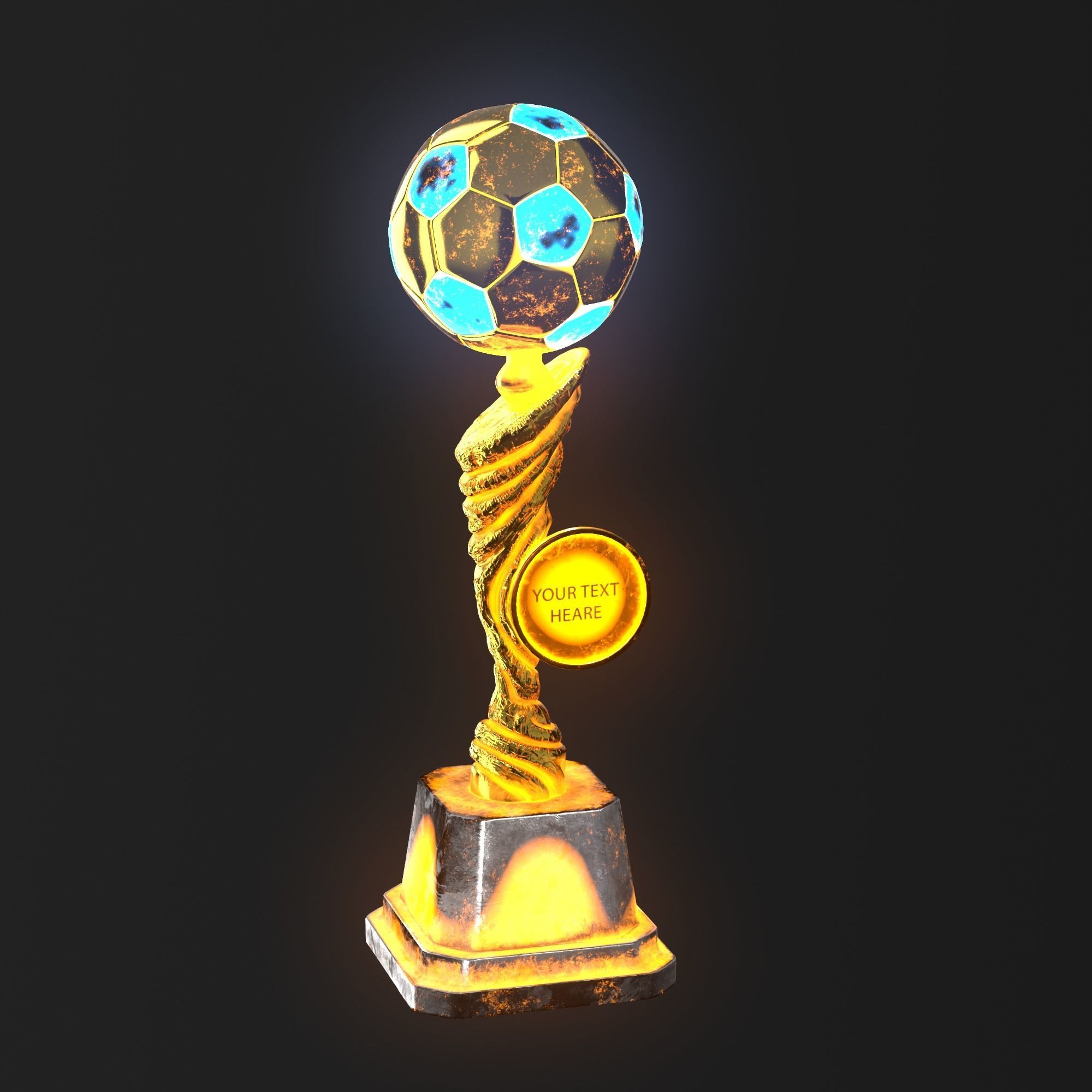 Trophy Cup Hot Neon Low-poly 3D model_24