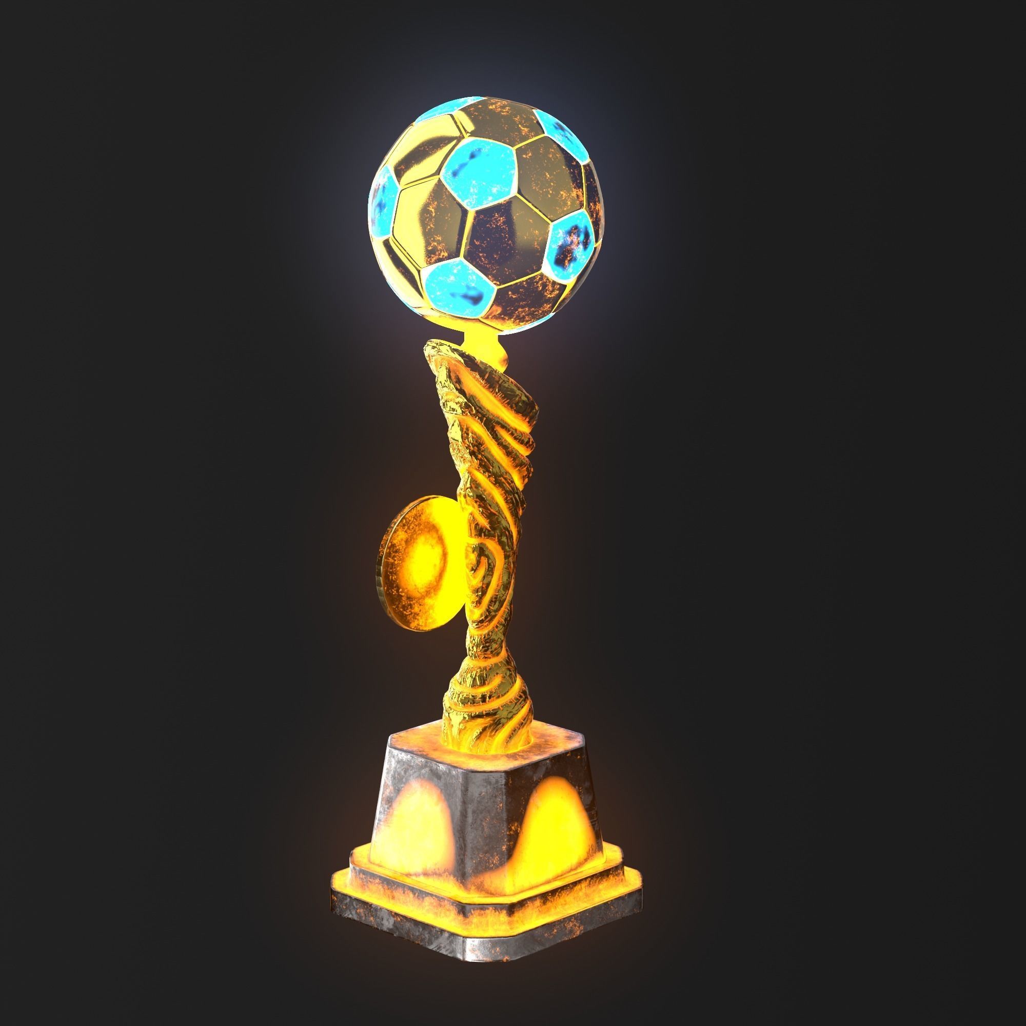 Trophy Cup Hot Neon Low-poly 3D model_10